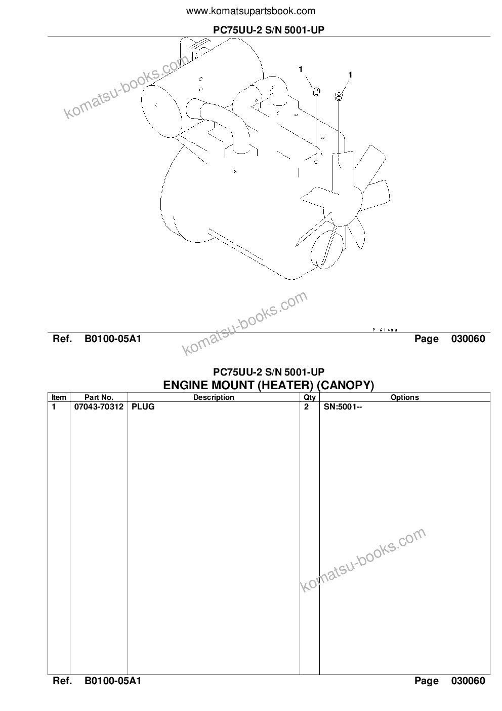 Komatsu pc75uu-2 s/n 5001-up Catálogo de piezas cover Page 9