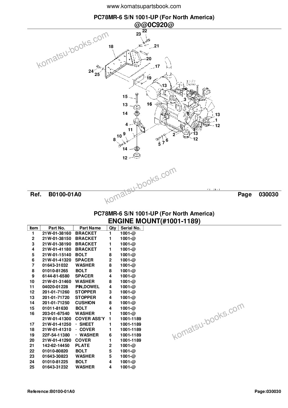 Komatsu pc78mr-6 s/n 1001-up for north america Parts catalog cover Page 5
