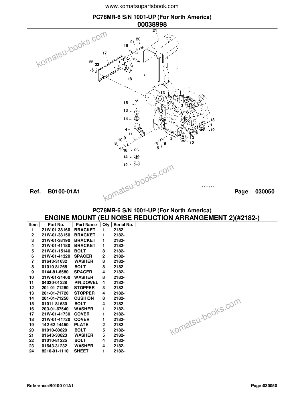 Komatsu pc78mr-6 s/n 1001-up for north america Parts catalog cover Page 7