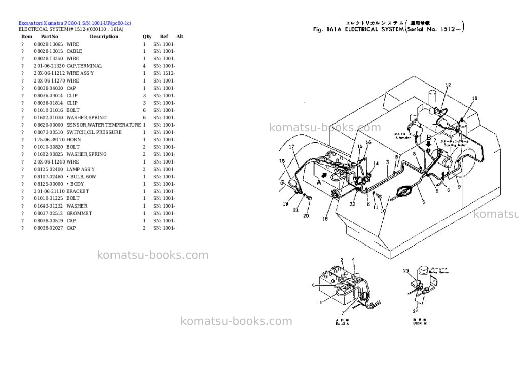 Komatsu pc80-1 s/n 1001-up Parts catalog cover Page 10 Komatsu pc80-1 s/n 1001-up Parts catalog cover Page 10