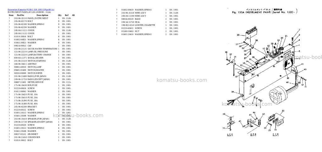 Komatsu pc80-1 s/n 1001-up Parts catalog cover Page 8 Komatsu pc80-1 s/n 1001-up Parts catalog cover Page 8