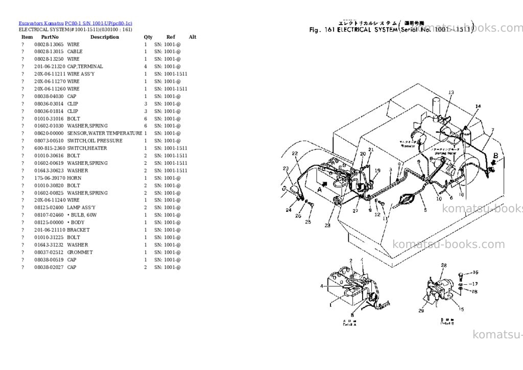Komatsu pc80-1 s/n 1001-up Parts catalog cover Page 9 Komatsu pc80-1 s/n 1001-up Parts catalog cover Page 9