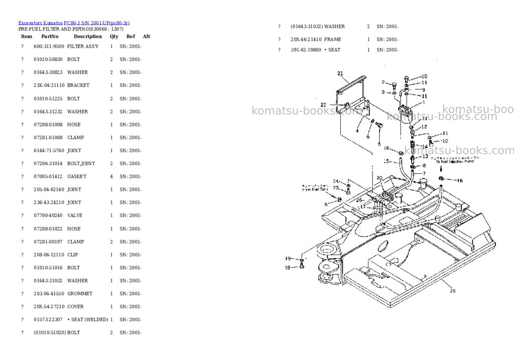 Komatsu PC80-3 S/N 2001-UP Parts catalog cover Page 5