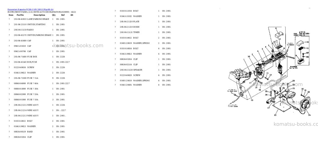 Komatsu PC80-3 S/N 2001-UP Parts catalog cover Page 8