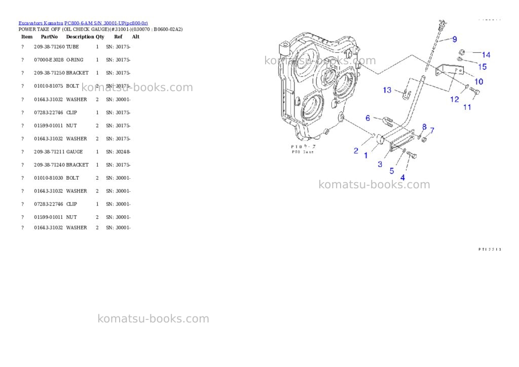 Komatsu pc800-6-am s/n 30001-up Parts catalog cover Page 6 Komatsu pc800-6-am s/n 30001-up Parts catalog cover Page 6