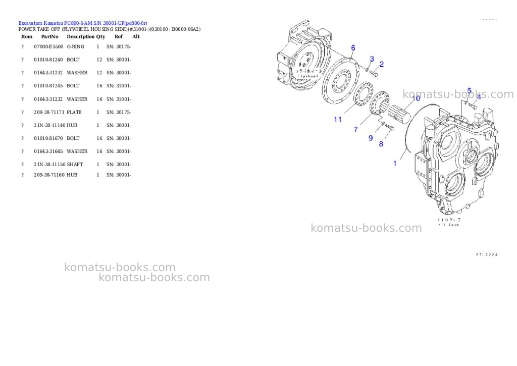 Komatsu pc800-6-am s/n 30001-up Parts catalog cover Page 9 Komatsu pc800-6-am s/n 30001-up Parts catalog cover Page 9