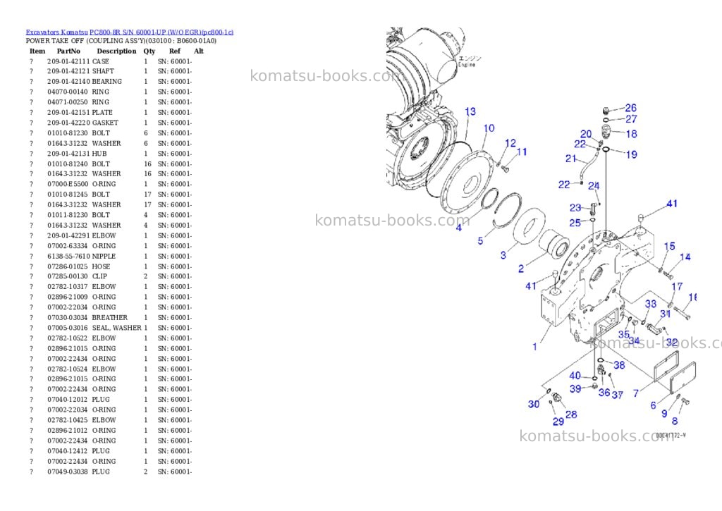 Komatsu pc800-8r s/n 60001-up w/o egr Parts catalog cover Page 3