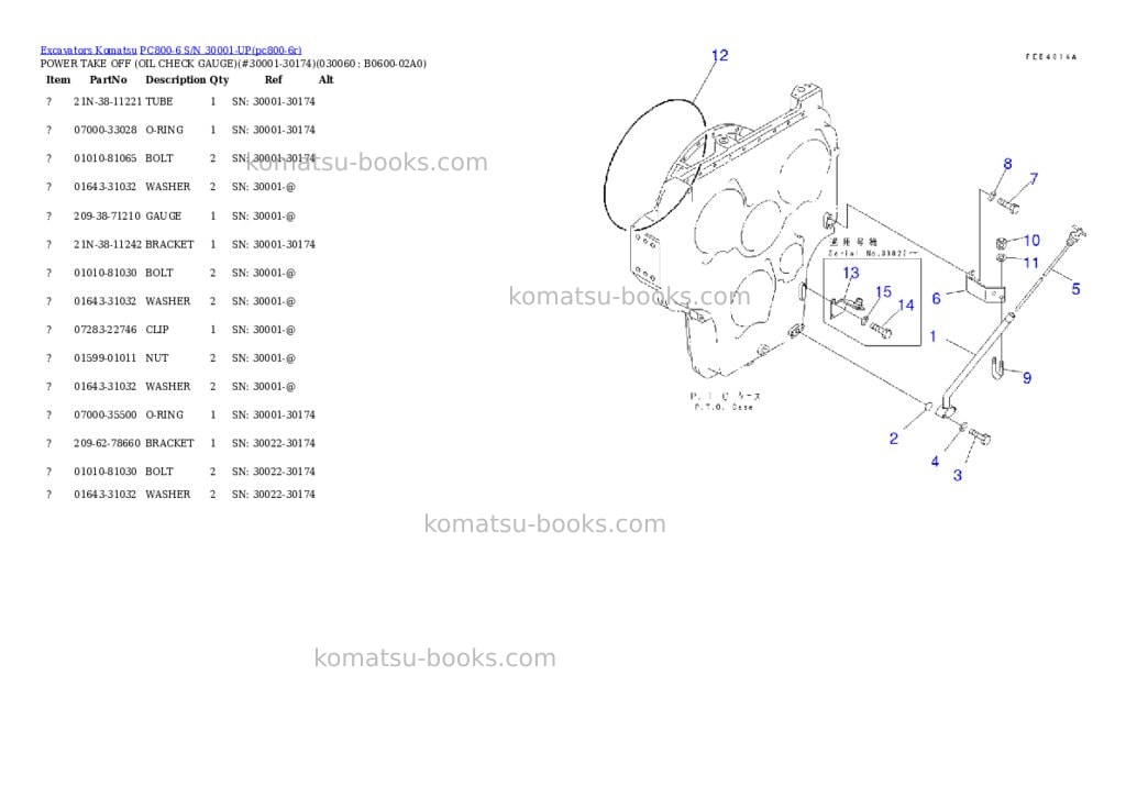 Komatsu PC800-6 S/N 30001-UP Parts catalog cover Page 5 Komatsu PC800-6 S/N 30001-UP Parts catalog cover Page 5