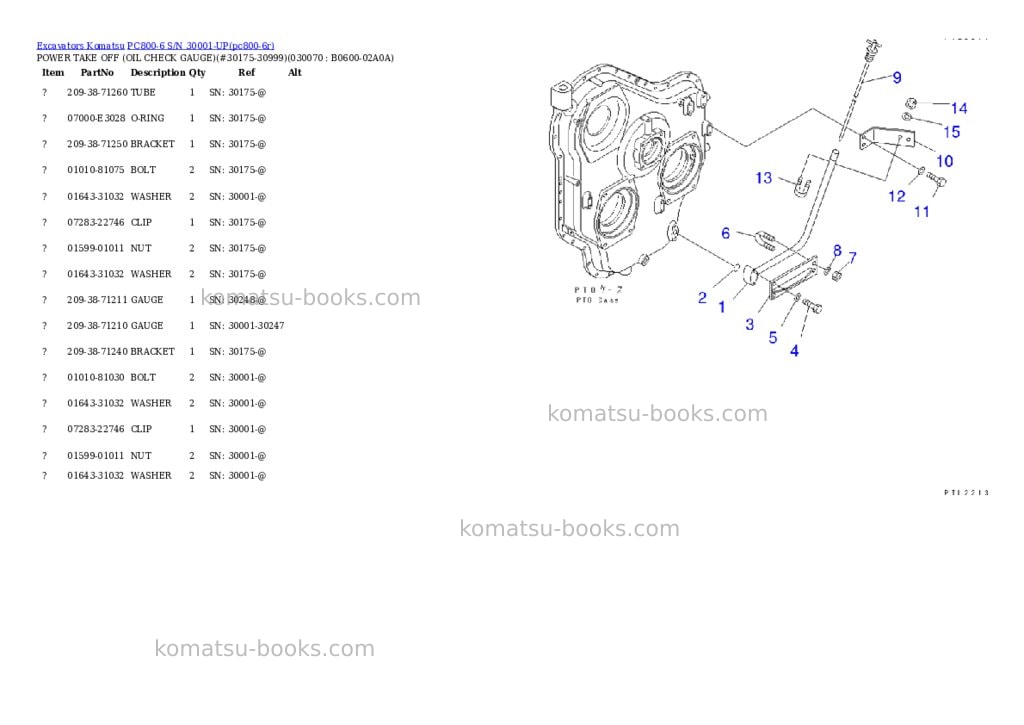 Komatsu PC800-6 S/N 30001-UP Parts catalog cover Page 6 Komatsu PC800-6 S/N 30001-UP Parts catalog cover Page 6