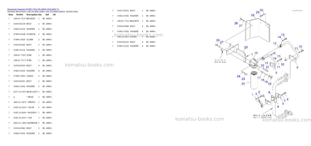 Komatsu pc800-7-m1 s/n 40001-up Parts catalog cover Page 2