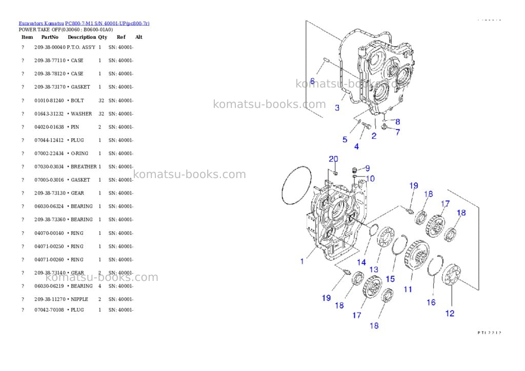 Komatsu pc800-7-m1 s/n 40001-up Parts catalog cover Page 5