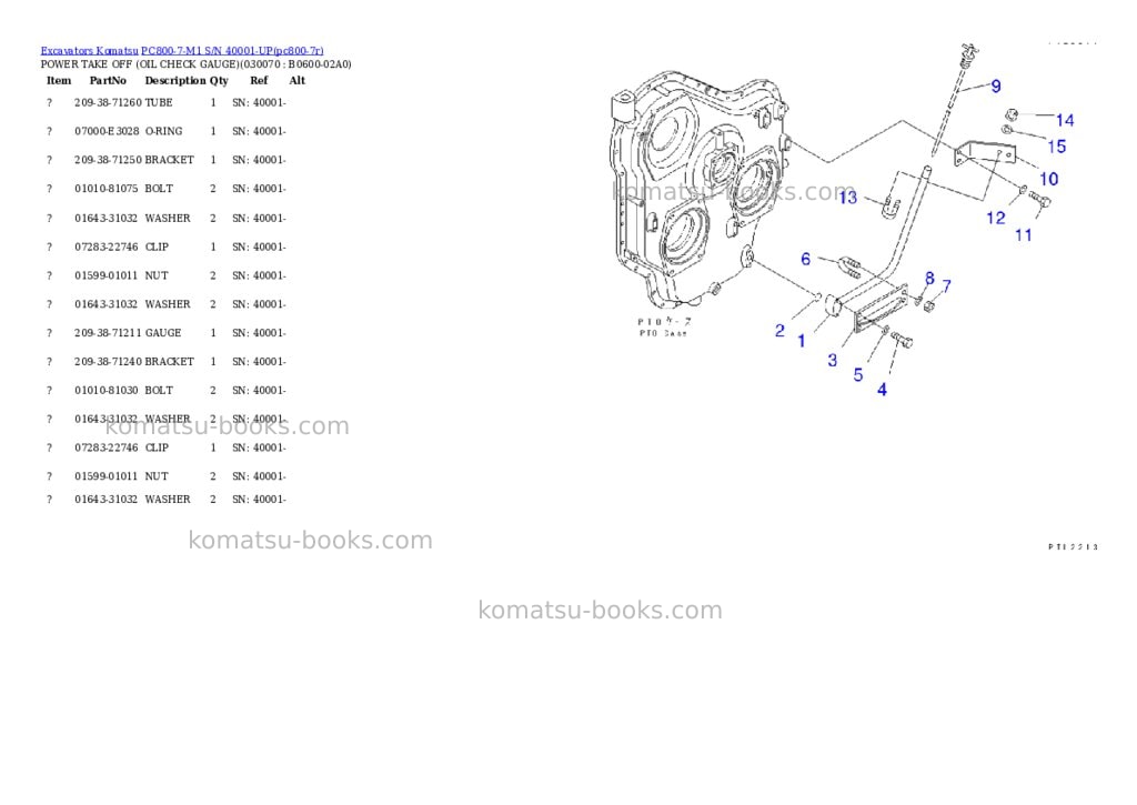 Komatsu pc800-7-m1 s/n 40001-up Parts catalog cover Page 6