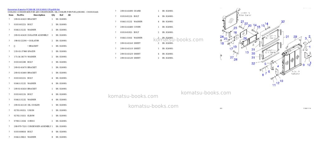 Komatsu pc800-8k s/n k50001-up Parts catalog cover Page 9 Komatsu pc800-8k s/n k50001-up Parts catalog cover Page 9