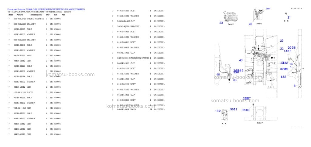 Komatsu pc800lc-8k high reach demolition s/n k50001 Parts catalog cover Page 2