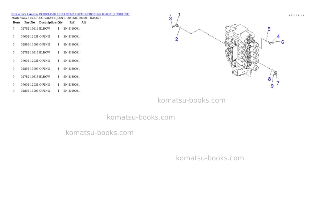 Komatsu pc800lc-8k high reach demolition s/n k50001 Parts catalog cover Page 4
