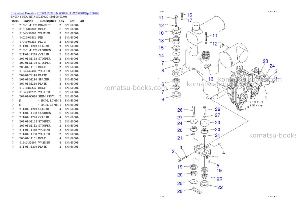 Komatsu pc800lc-8r s/n 60001-up w/o egr Parts catalog cover Page 2