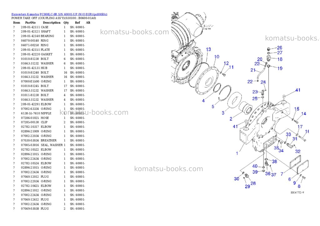 Komatsu pc800lc-8r s/n 60001-up w/o egr Parts catalog cover Page 9