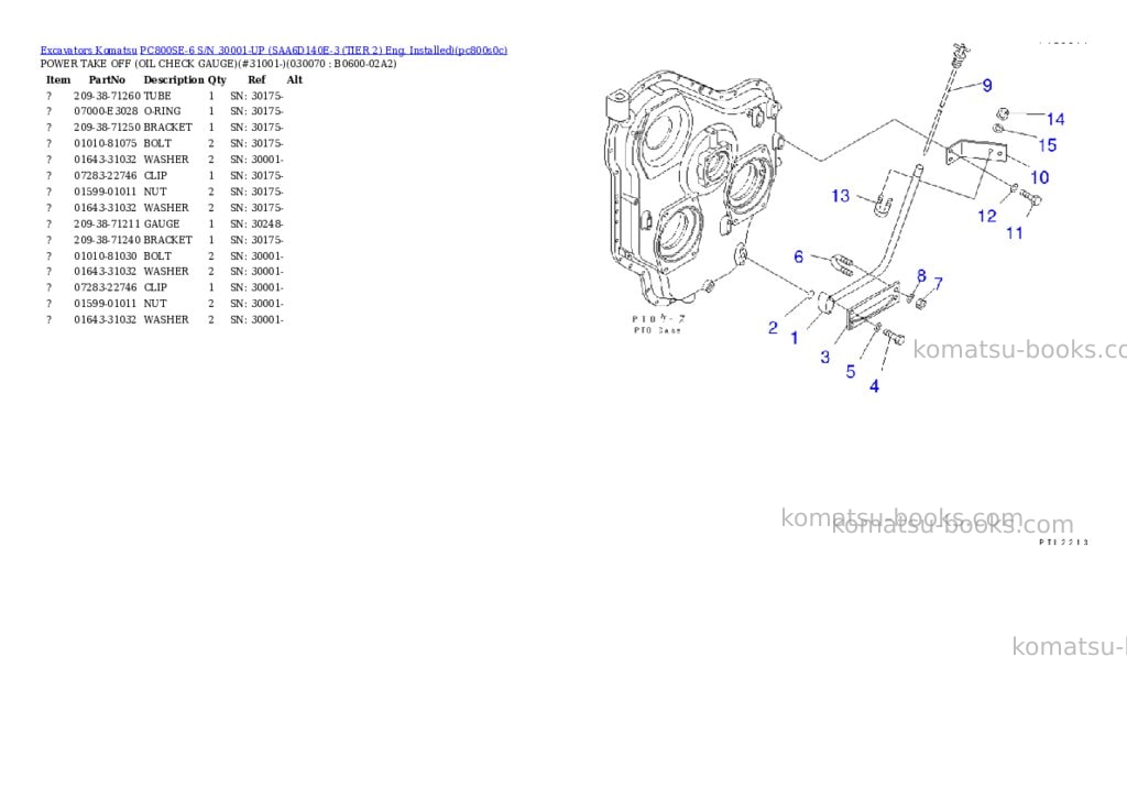 Komatsu PC800SE-6 S/N 30001-UP (SAA6D140E-3 (TIER 2) Eng. Installed) Parts catalog cover Page 6