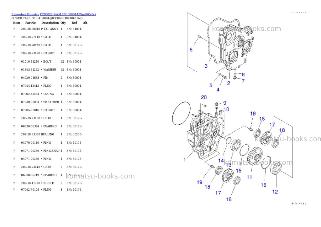 Komatsu pc800se-6-am s/n 30001-up Parts catalog cover Page 5 Komatsu pc800se-6-am s/n 30001-up Parts catalog cover Page 5