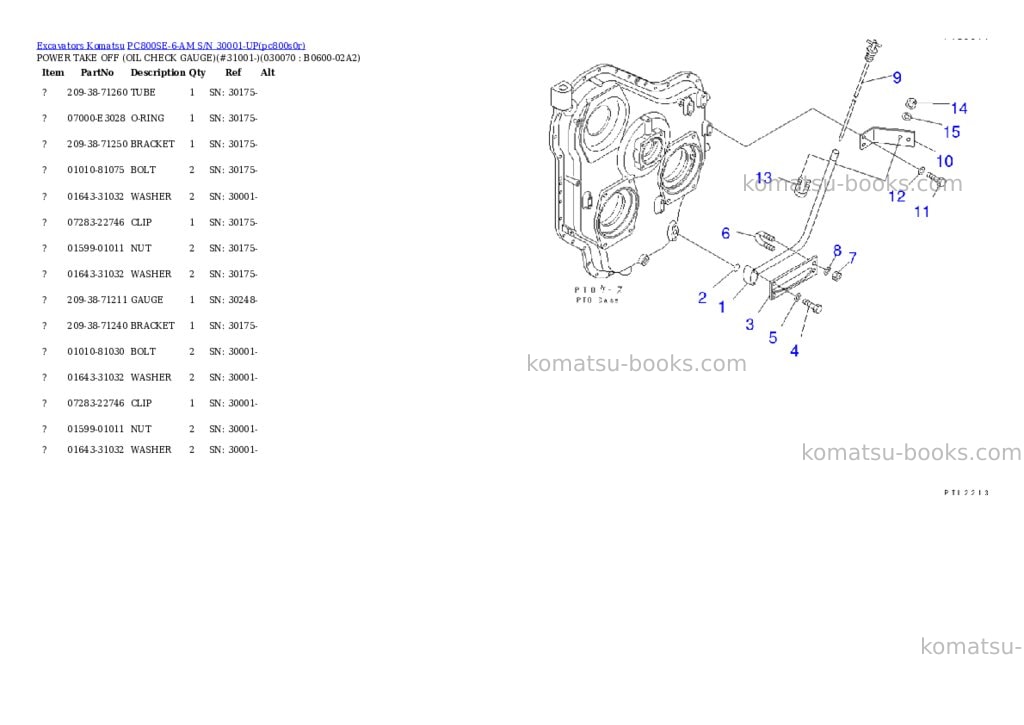 Komatsu pc800se-6-am s/n 30001-up Parts catalog cover Page 6 Komatsu pc800se-6-am s/n 30001-up Parts catalog cover Page 6