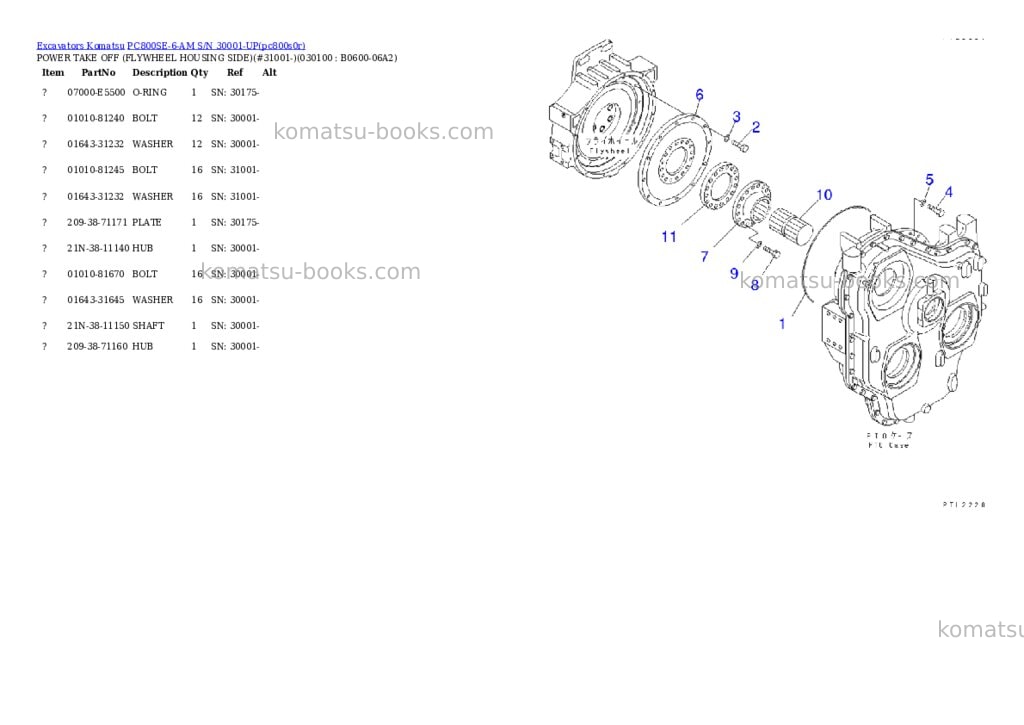 Komatsu pc800se-6-am s/n 30001-up Parts catalog cover Page 9 Komatsu pc800se-6-am s/n 30001-up Parts catalog cover Page 9