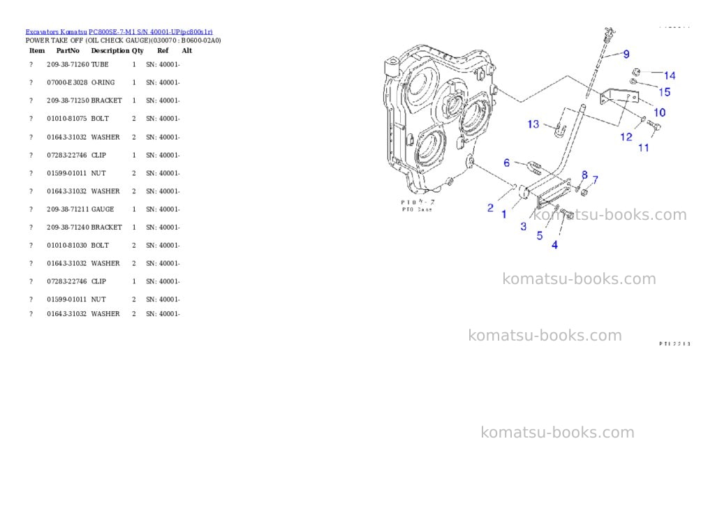 Komatsu pc800se-7-m1 s/n 40001-up Parts catalog cover Page 6 Komatsu pc800se-7-m1 s/n 40001-up Parts catalog cover Page 6