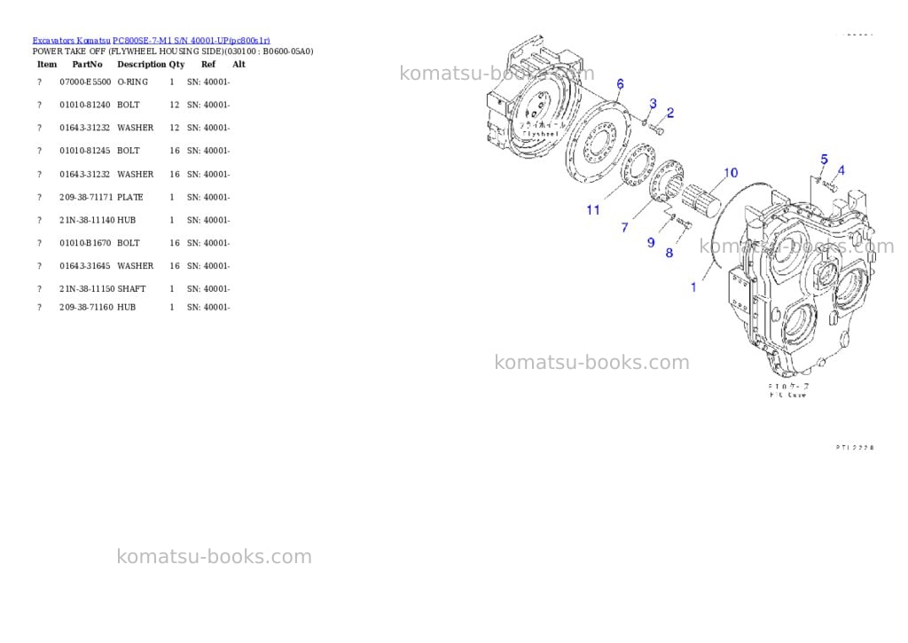 Komatsu pc800se-7-m1 s/n 40001-up Parts catalog cover Page 9 Komatsu pc800se-7-m1 s/n 40001-up Parts catalog cover Page 9