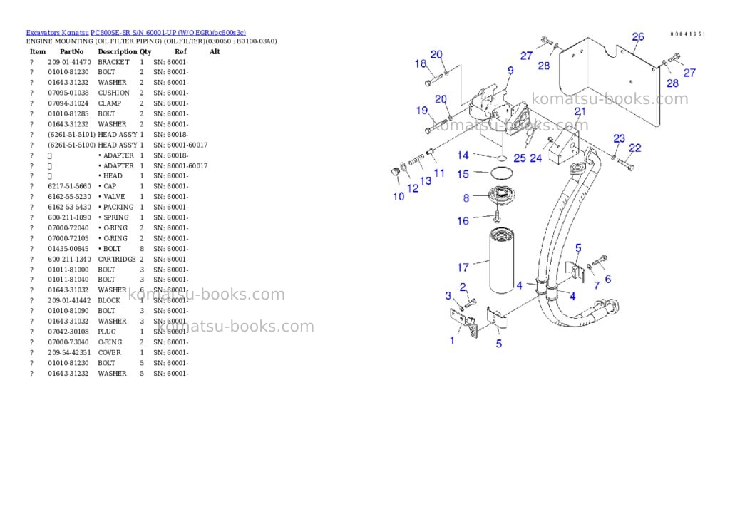 Komatsu pc800se-8r s/n 60001-up w/o egr Parts catalog cover Page 4