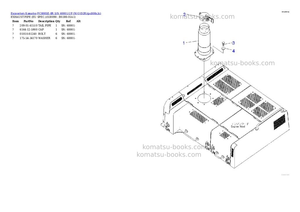 Komatsu pc800se-8r s/n 60001-up w/o egr Parts catalog cover Page 8