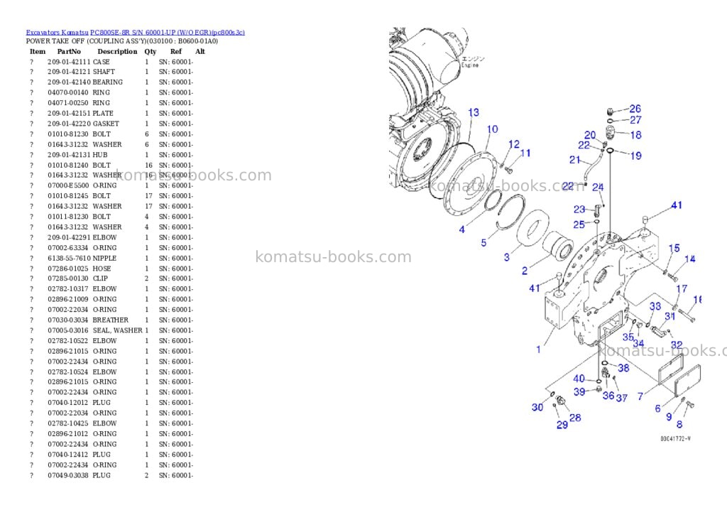 Komatsu pc800se-8r s/n 60001-up w/o egr Parts catalog cover Page 9