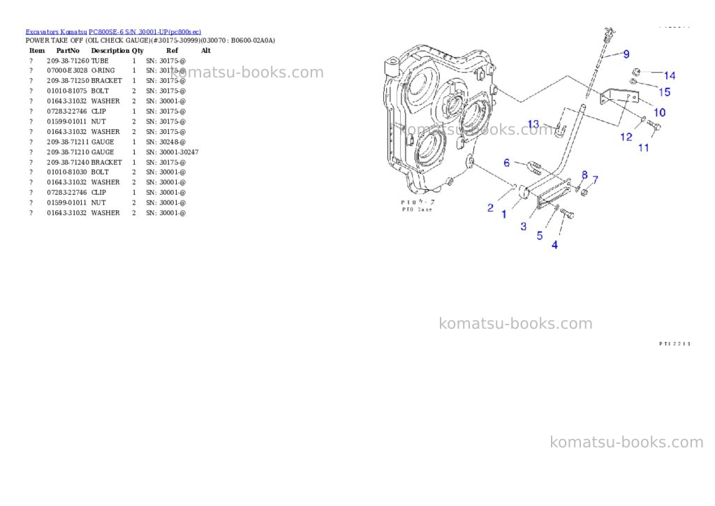 Komatsu PC800SE-6 S/N 30001-UP Parts catalog cover Page 6 Komatsu PC800SE-6 S/N 30001-UP Parts catalog cover Page 6