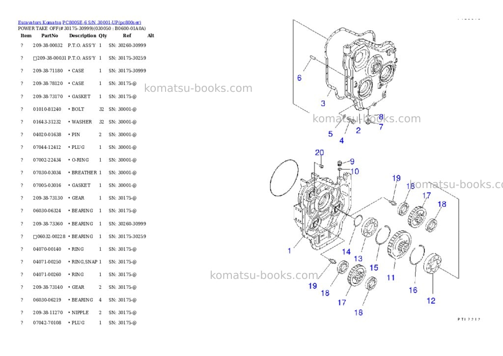 Komatsu pc800se-6 s/n 30001-up Parts catalog cover Page 4 Komatsu pc800se-6 s/n 30001-up Parts catalog cover Page 4