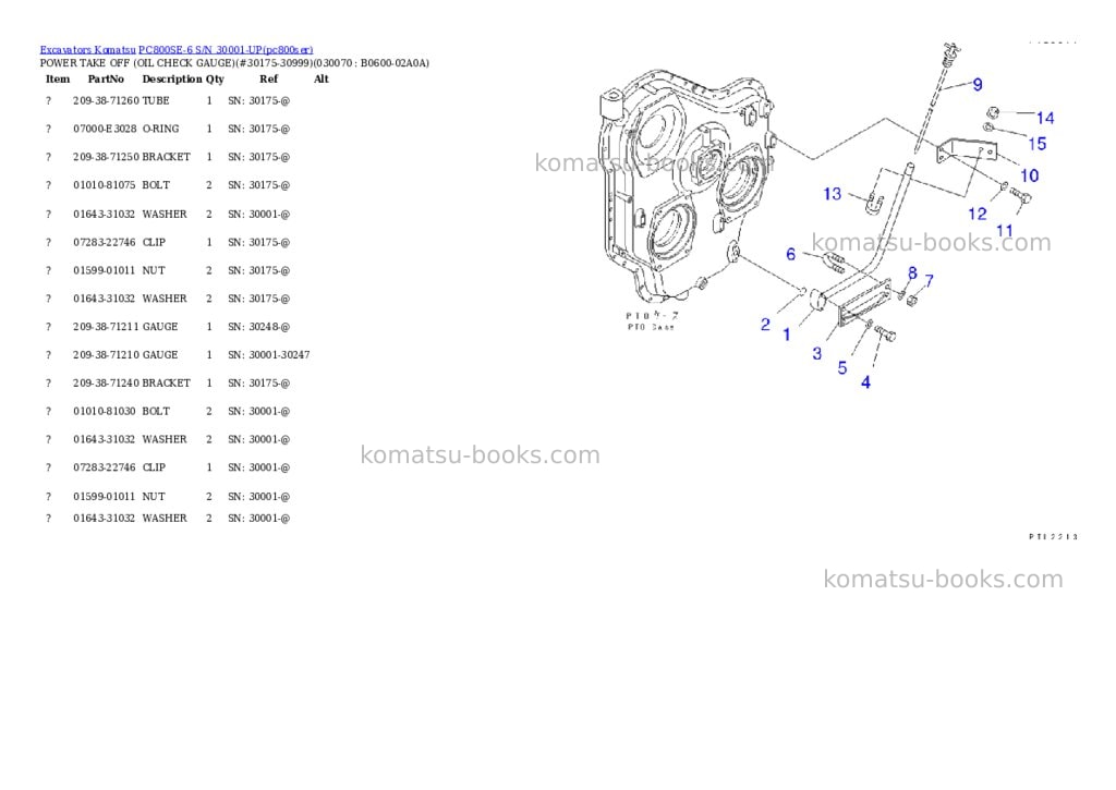 Komatsu pc800se-6 s/n 30001-up Parts catalog cover Page 6 Komatsu pc800se-6 s/n 30001-up Parts catalog cover Page 6