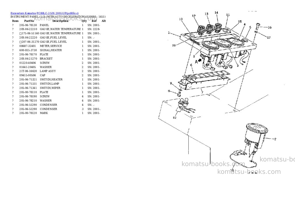 Komatsu PC80LC-3 S/N 2001-UP Parts catalog cover Page 7 Komatsu PC80LC-3 S/N 2001-UP Parts catalog cover Page 7