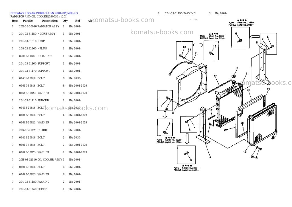 Komatsu pc80lc-3 s/n 2001-up Parts catalog cover Page 2 Komatsu pc80lc-3 s/n 2001-up Parts catalog cover Page 2