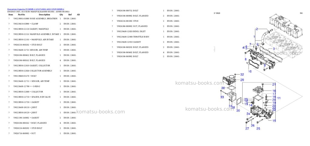 Komatsu pc80mr-5 s/n f50003 and up Parts catalog cover Page 4
