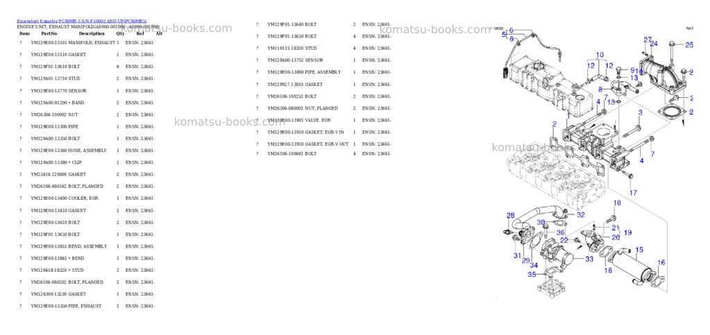 Komatsu pc80mr-5 s/n f50003 and up Parts catalog cover Page 5