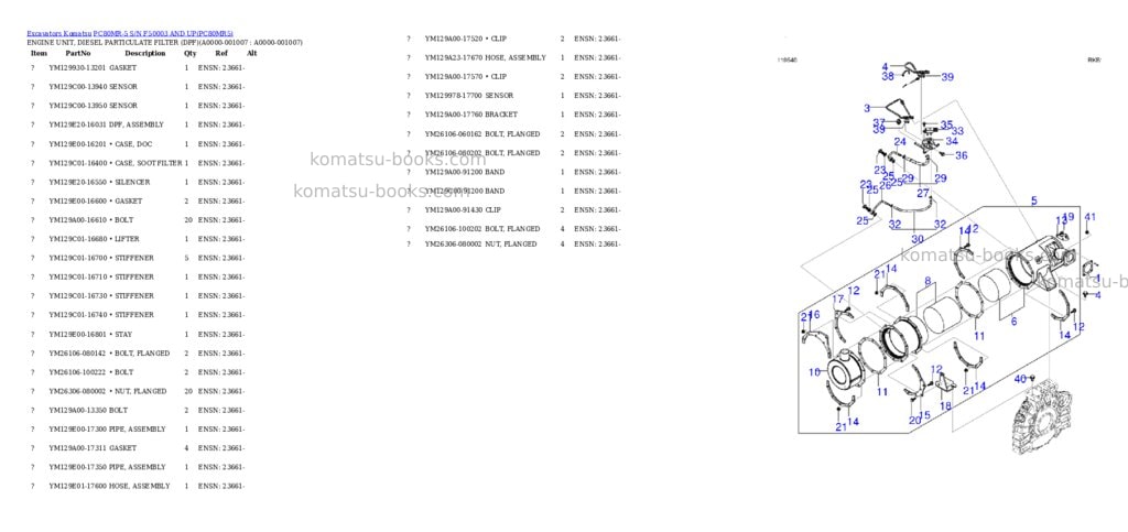 Komatsu pc80mr-5 s/n f50003 and up Parts catalog cover Page 6