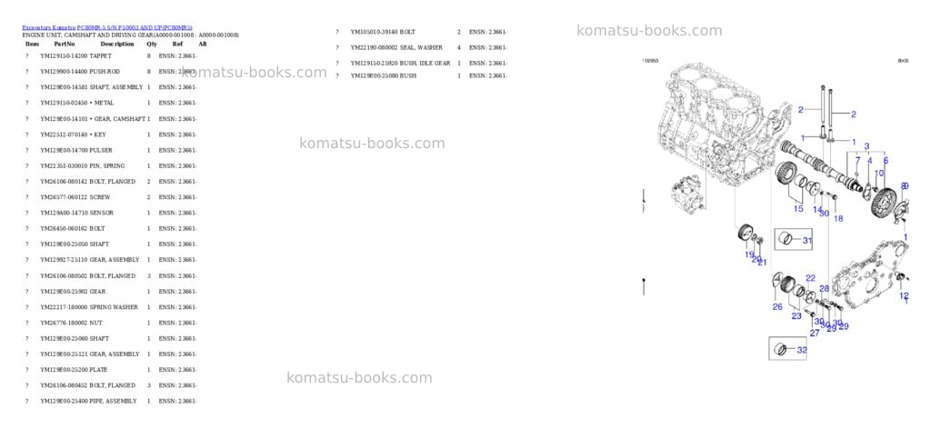 Komatsu pc80mr-5 s/n f50003 and up Parts catalog cover Page 7