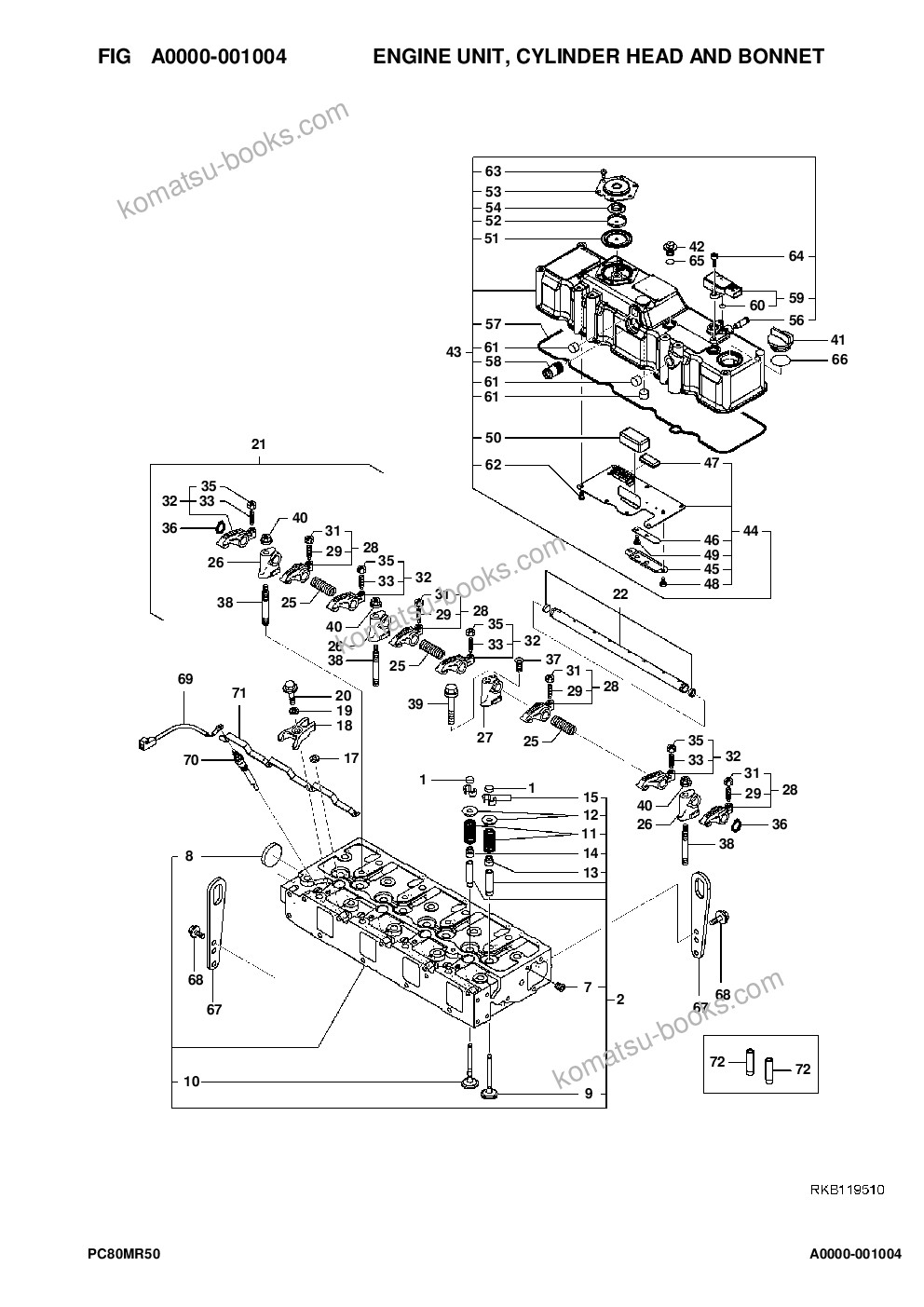 Komatsu pc80mr-5e0 s/n f70001 and up Parts catalog cover Page 10 Komatsu pc80mr-5e0 s/n f70001 and up Parts catalog cover Page 10
