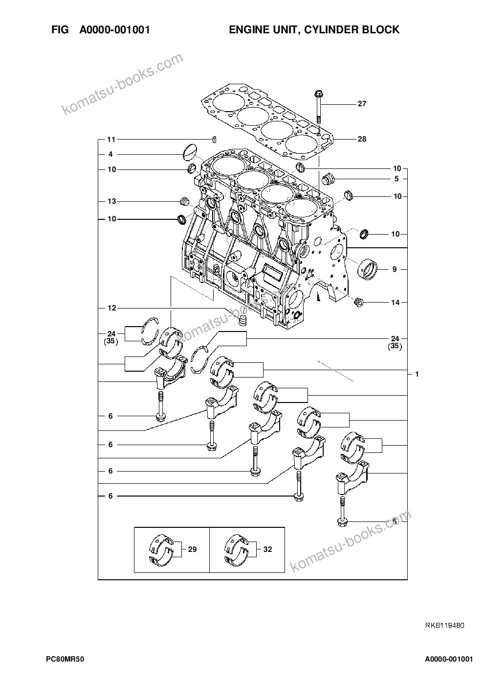 Komatsu pc80mr-5e0 s/n f70001 and up Parts catalog cover Page 4 Komatsu pc80mr-5e0 s/n f70001 and up Parts catalog cover Page 4