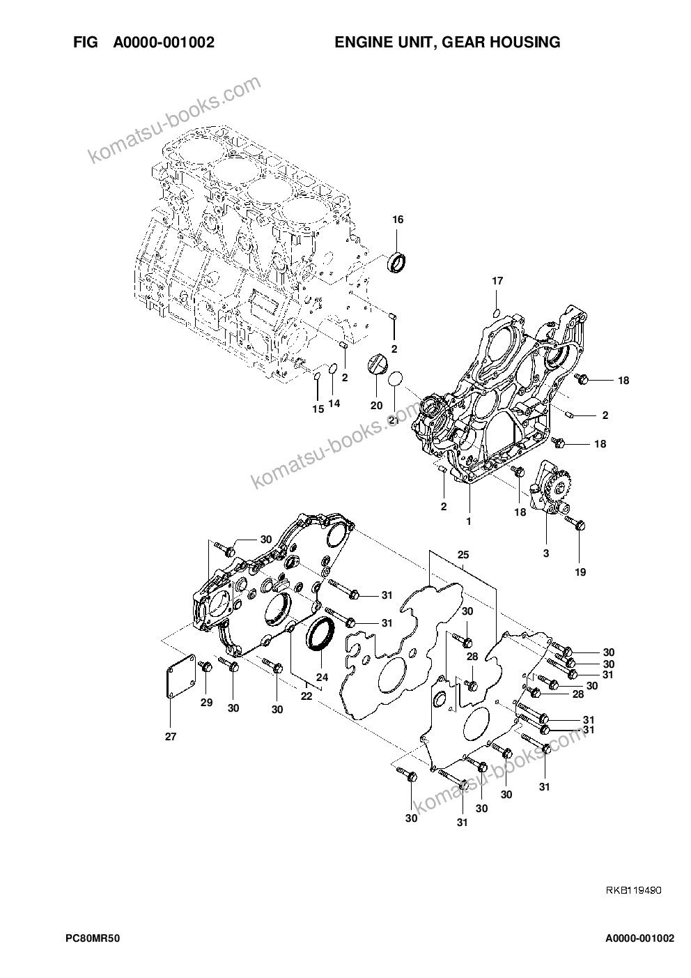 Komatsu pc80mr-5e0 s/n f70001 and up Parts catalog cover Page 6 Komatsu pc80mr-5e0 s/n f70001 and up Parts catalog cover Page 6