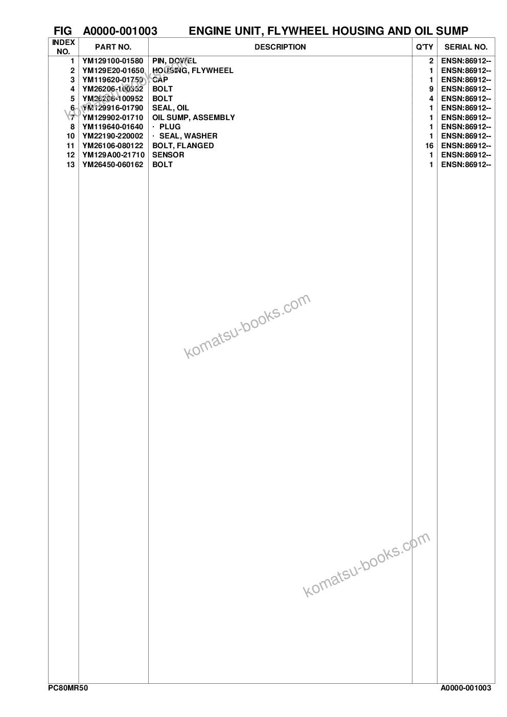 Komatsu pc80mr-5e0 s/n f70001 and up Parts catalog cover Page 9 Komatsu pc80mr-5e0 s/n f70001 and up Parts catalog cover Page 9