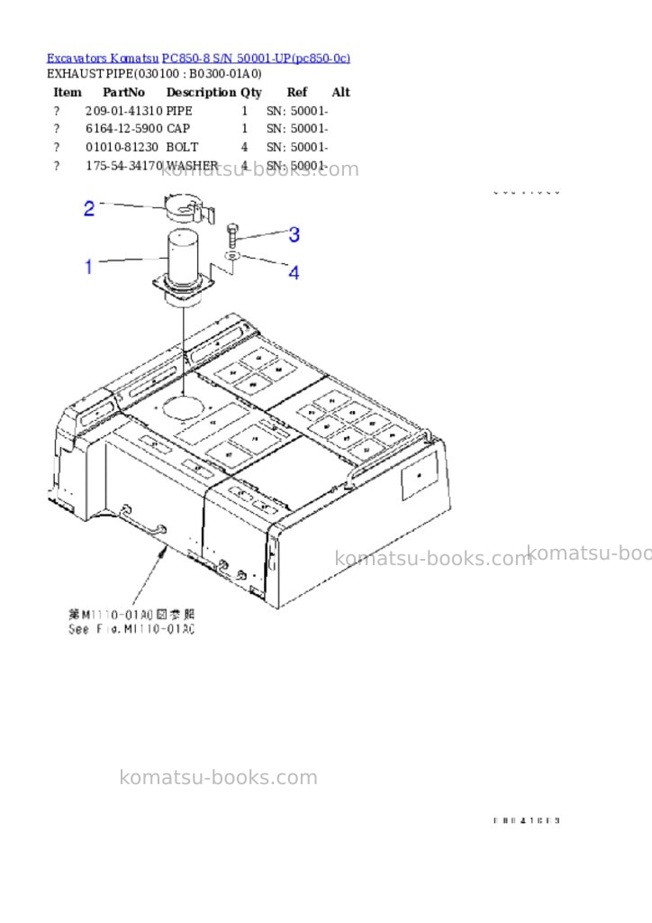 Komatsu pc850-8 s/n 50001-up Parts catalog cover Page 2 Komatsu pc850-8 s/n 50001-up Parts catalog cover Page 2