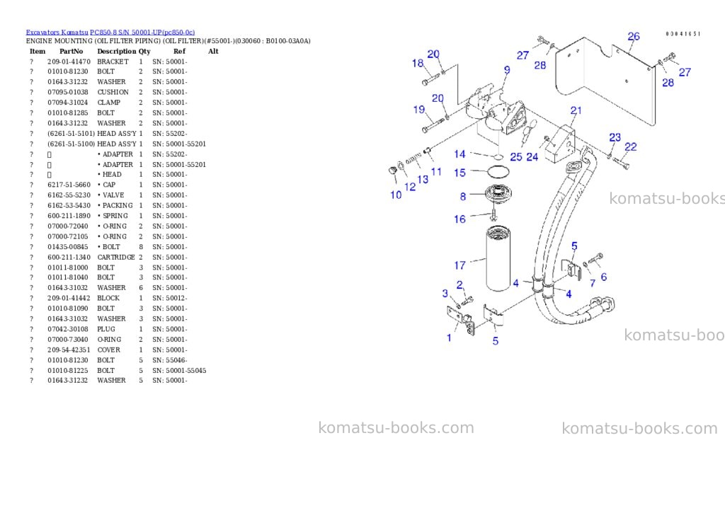 Komatsu pc850-8 s/n 50001-up Parts catalog cover Page 5 Komatsu pc850-8 s/n 50001-up Parts catalog cover Page 5