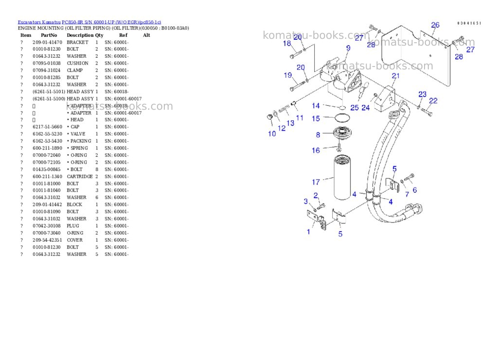 Komatsu pc850-8r s/n 60001-up w/o egr Parts catalog cover Page 4