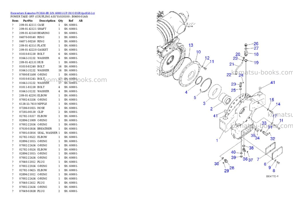 Komatsu pc850-8r s/n 60001-up w/o egr Parts catalog cover Page 9