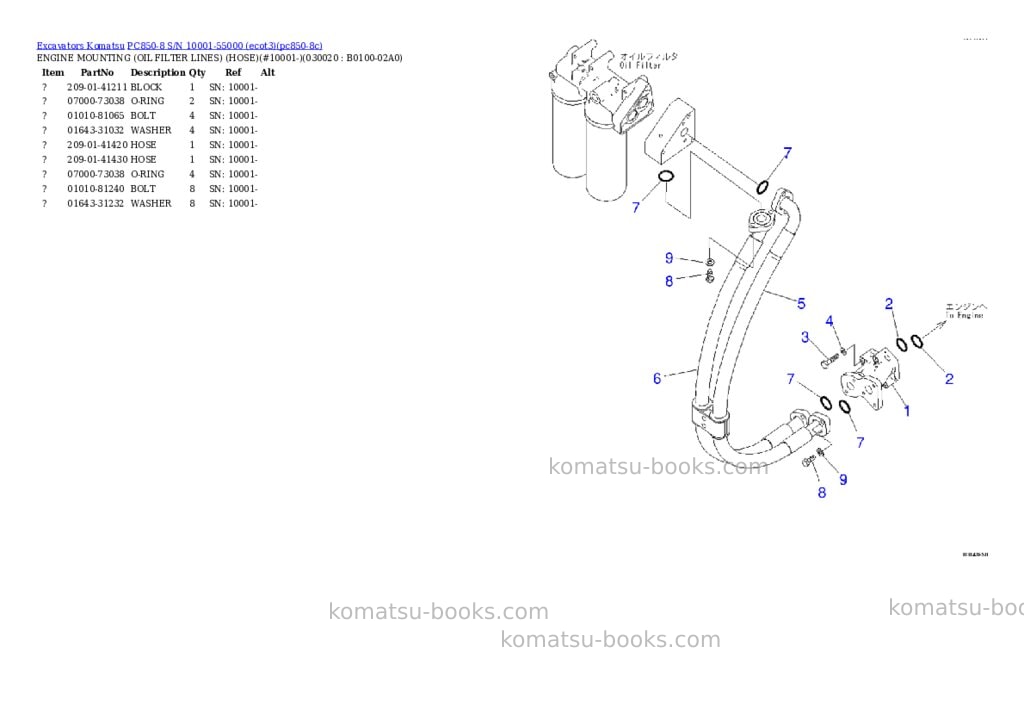 Komatsu pc850-8 s/n 10001-55000 ecot3 Parts catalog cover Komatsu pc850-8 s/n 10001-55000 ecot3 Parts catalog cover