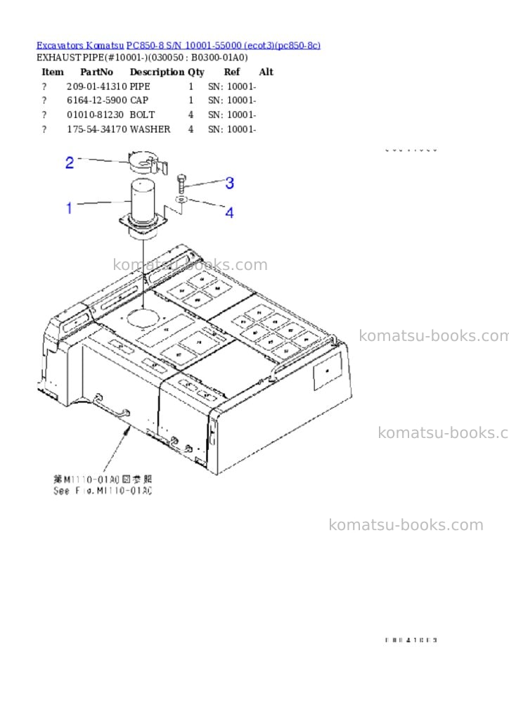 Komatsu pc850-8 s/n 10001-55000 ecot3 Parts catalog cover Page 4 Komatsu pc850-8 s/n 10001-55000 ecot3 Parts catalog cover Page 4