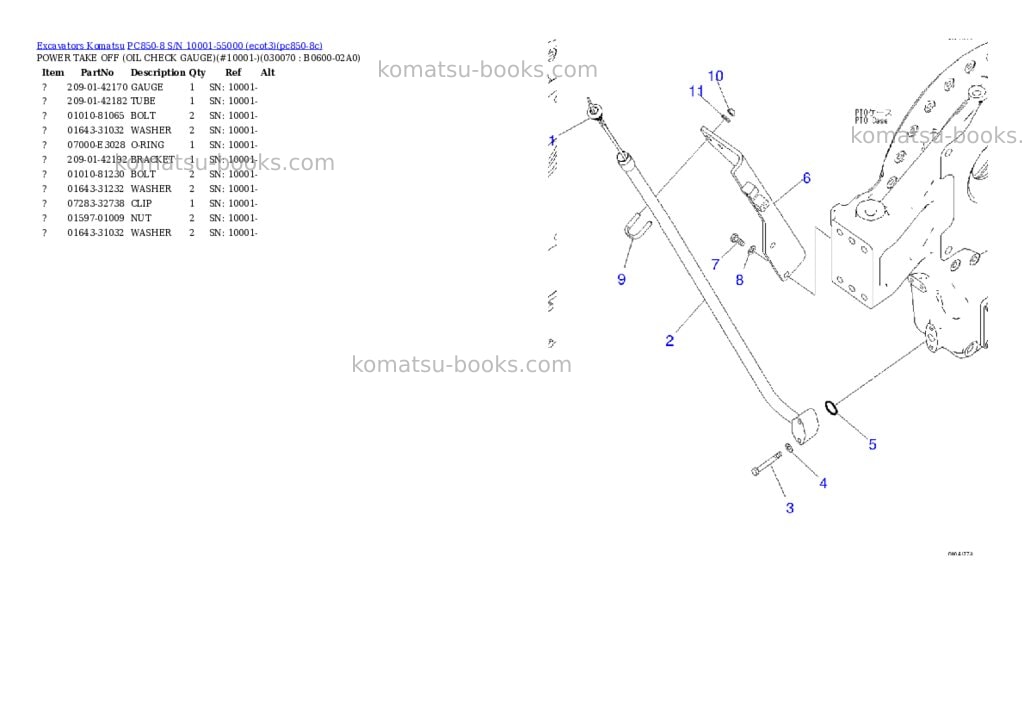 Komatsu pc850-8 s/n 10001-55000 ecot3 Parts catalog cover Page 6 Komatsu pc850-8 s/n 10001-55000 ecot3 Parts catalog cover Page 6
